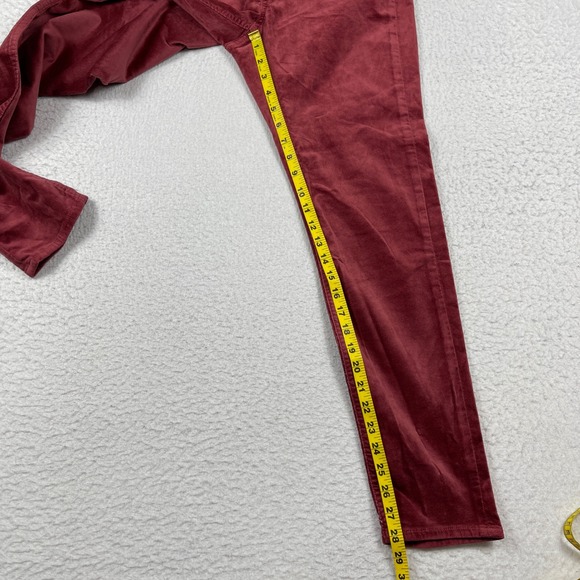 Loft The Skinny Pants Women 28/6 Burgundy High Rise Curvy Fit Velvet Stretch - Picture 5 of 10